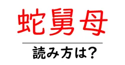 蛇舅母の読み方は？難読語の読みと意味を解説