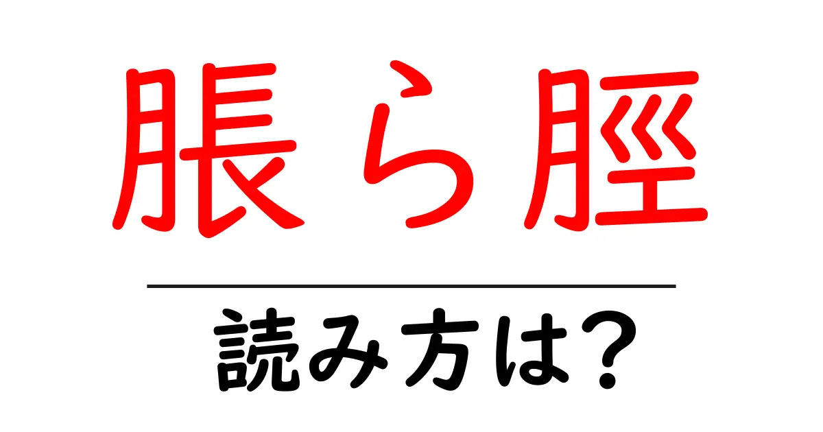 脹ら脛の読み方は?難読語の読みと意味を解説