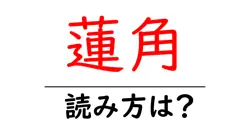 蓮角の読み方は？難読語の読みと意味を解説