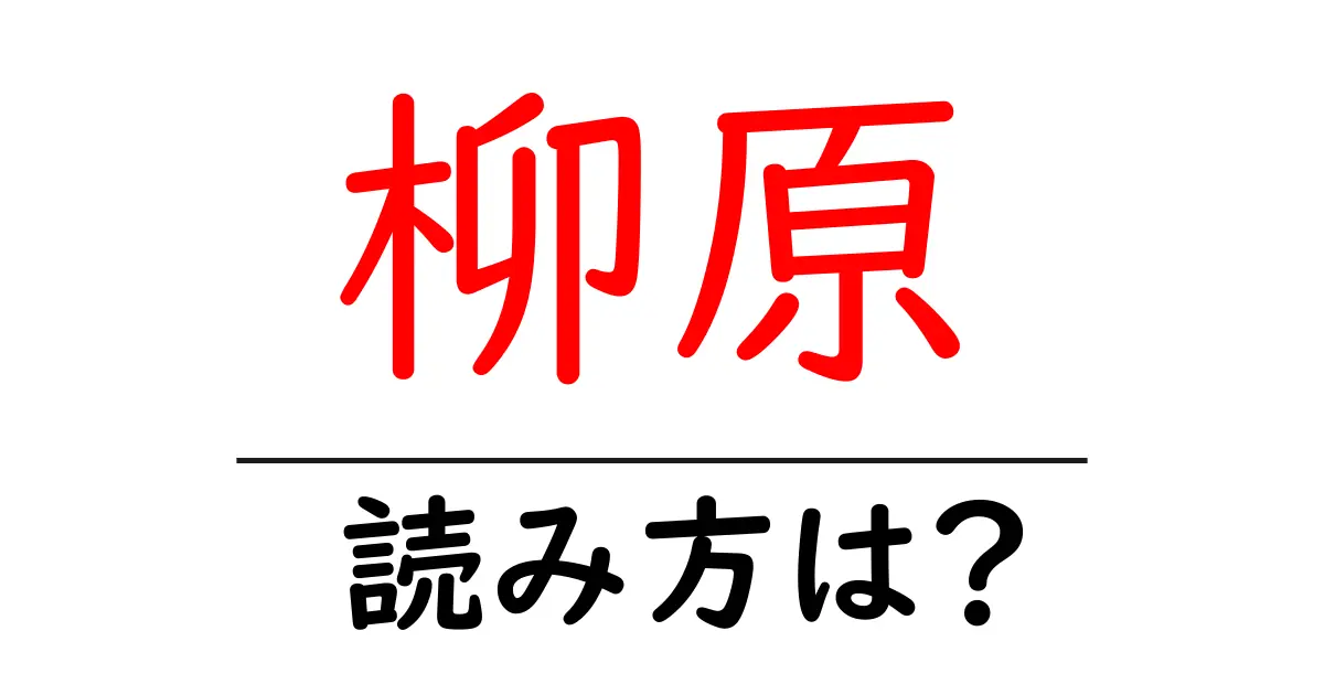 柳原駅の読み方は?鉄道の駅名の読み方を解説
