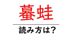 蟇蛙の読み方は？難読語の読みと意味を解説