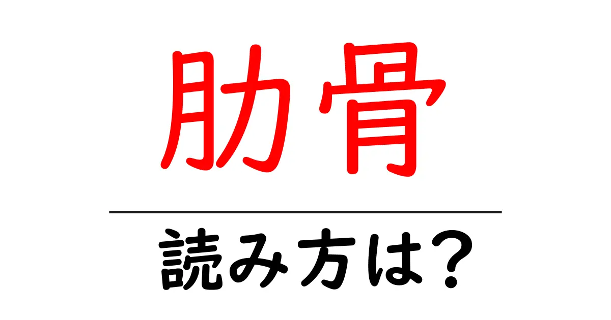 肋骨の読み方は?難読語の読みと意味を解説