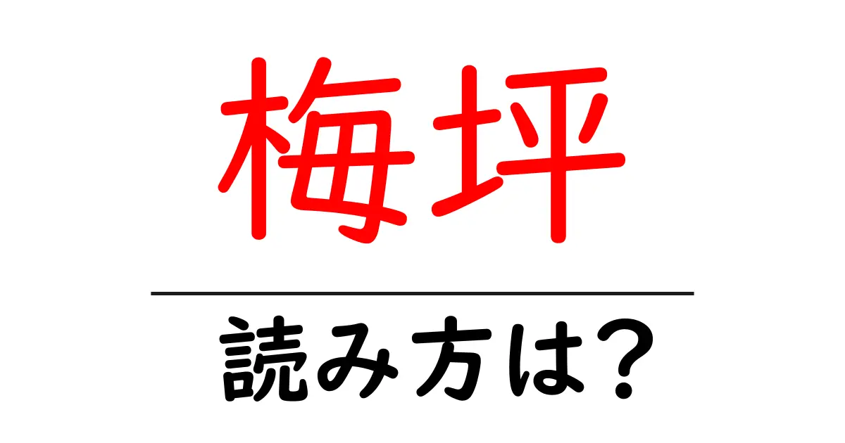 梅坪駅の読み方は?鉄道の駅名の読み方を解説