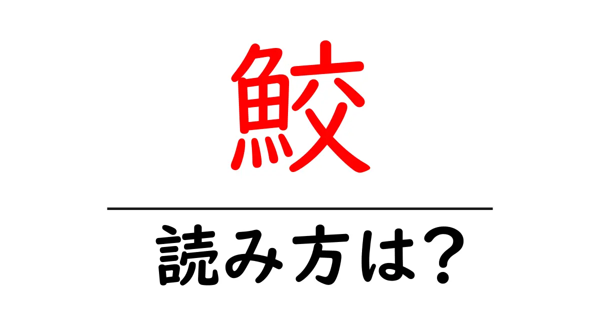 鮫の読み方は?難読語の読みと意味を解説